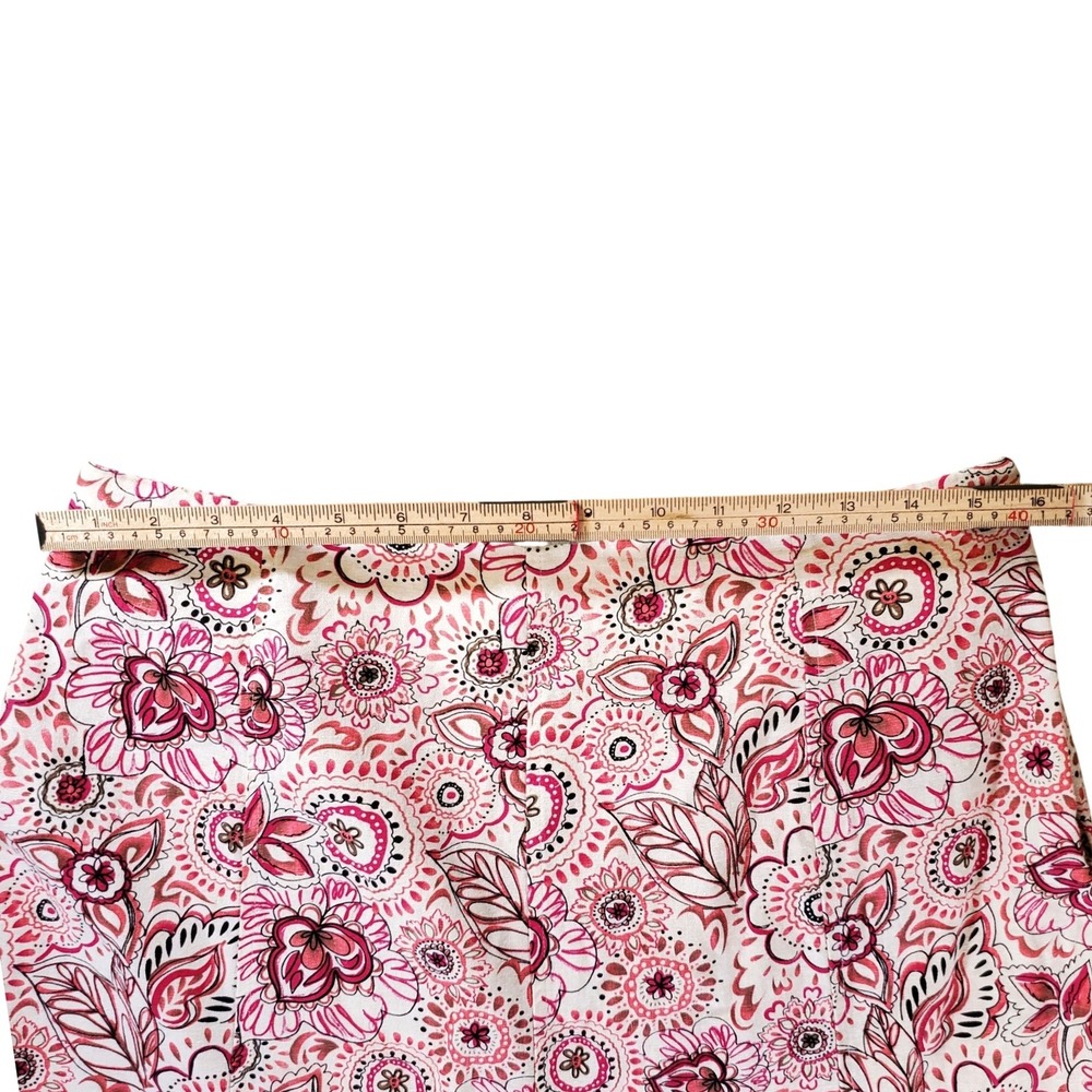 Christopher & Banks Y2K Pink Floral Linen Blend A-Line Midi Skirt‎ Size 10 - Picture 4 of 8